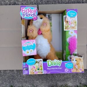 FurReal Friends Daisy Plays-With-Me Kitty Plush - Pink and White
